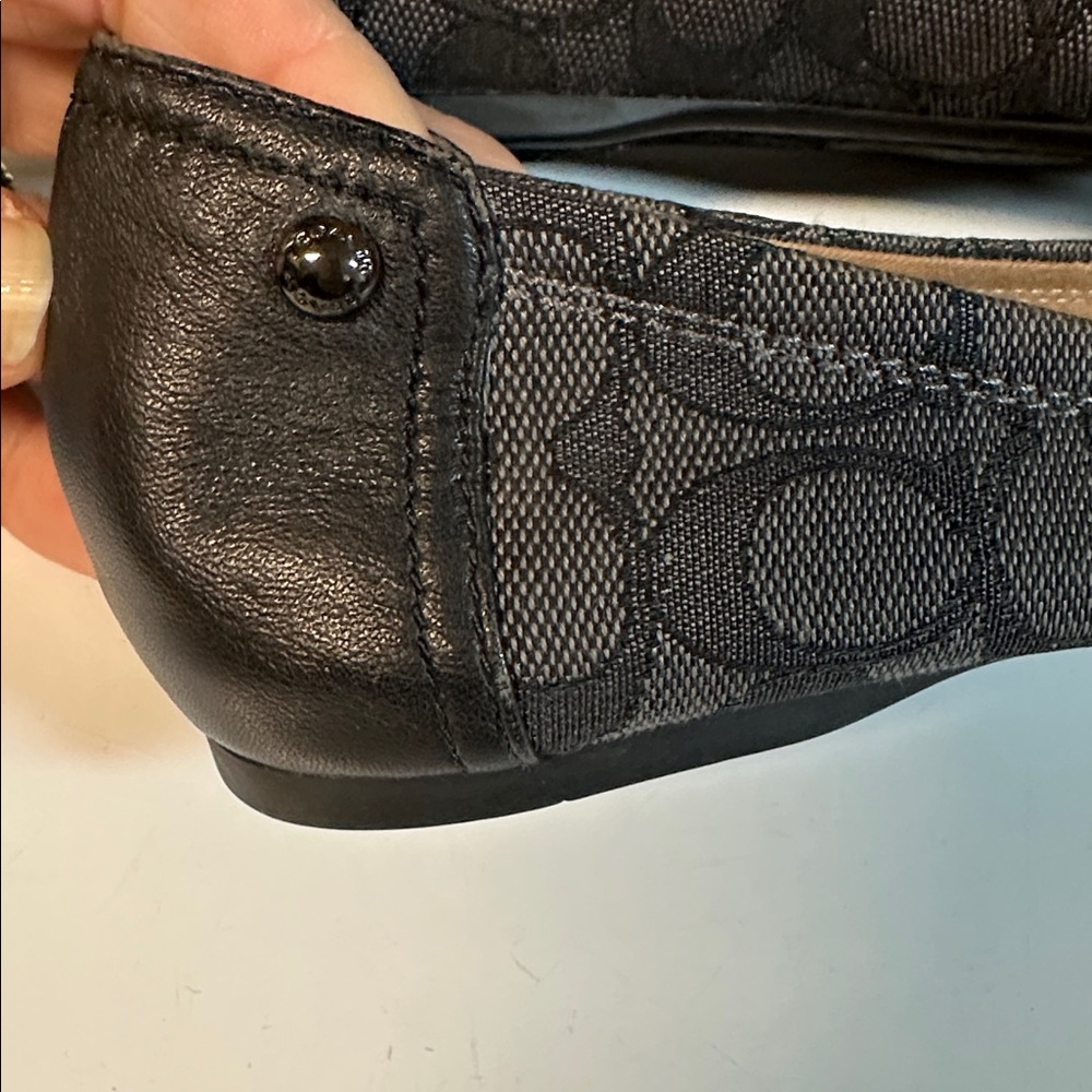 Coach Black and Gray Women's Flats size US 6.5 EUR 37.5 - Picture 3 of 6